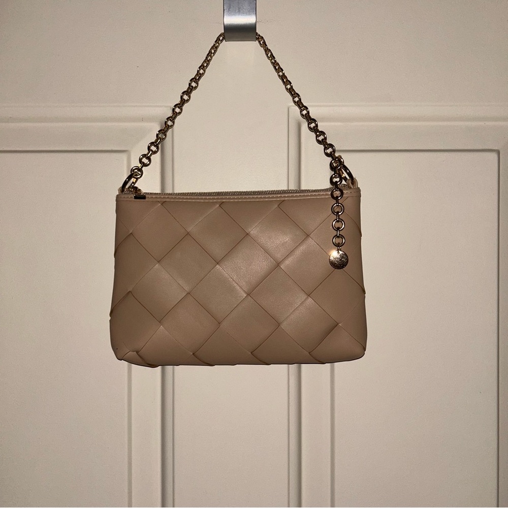 a new day Tan Quilted Clutch with Chain Strap
